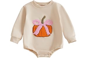 Rourufy Newborn Baby Girl Christmas Outfit Waffle Gingerbread Onesie Bubble Romper Sweatshirt Infant Fall Winter Clothes