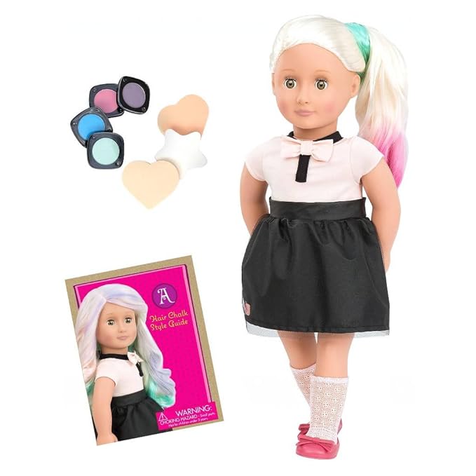 Our Generation 70.31084 AmyaDoll with Chalk Deco Hair Toy, Various, 18 inch/ 46 cm Amazon.co