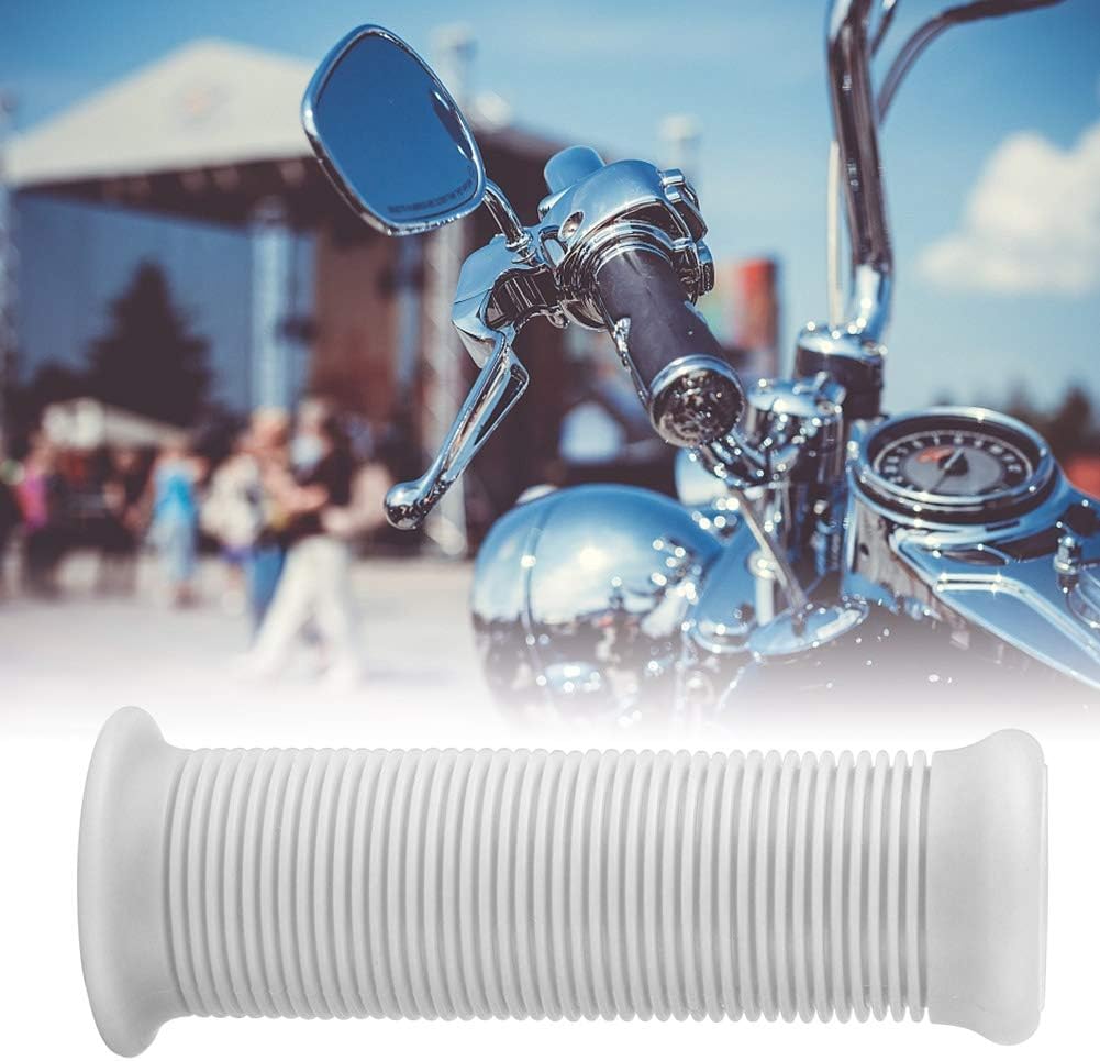 paire de 1 pouce 25mm universelle moto anti glissement Stripe Vintage TPU Poign/&eacute;e Grip guidon Fit pour la plupart des motos Gris fonc/&eacute; Akozon Poign/&eacute;e Grip