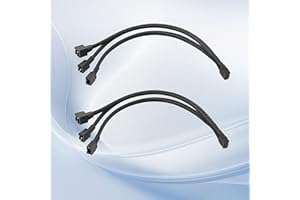 2Pcs Motherboard 4-Pin 1-to-3 Splitter Cable, Compatible with PC Case Fans/Cooling Systems, Stable Current Transmission