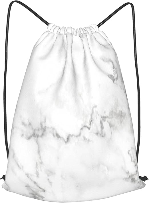 WENLISAN Kordelzug Beutel Unisex Turnbeutel,weiße und graue