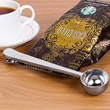 HouChanges 7 Inch Coffee Scoop with Bag Clip Stainless Steel view 2