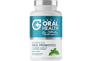 GREAT ORAL HEALTH Oral Probiotics for Mouth Bad Breath Treatment for Adults; Dentist Formulated Dental Probiotics for Teeth and Gums Health & Chronic Halitosis with BLIS K12 M18, 60 Chewable Oral Health Tablets Mint