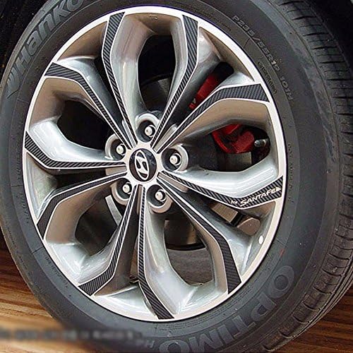 Carbon Tuning Wheel Hub Mask decal Sticker Set for HYUNDAI Santa Fe 2013+ 19"