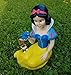 10 Inch Disney Snow White with Blue Bird and Solar Light Up Rabbit Garden Statue