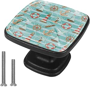 Paquete de 4 perillas de tocador, tiradores de cajón cuadrado con