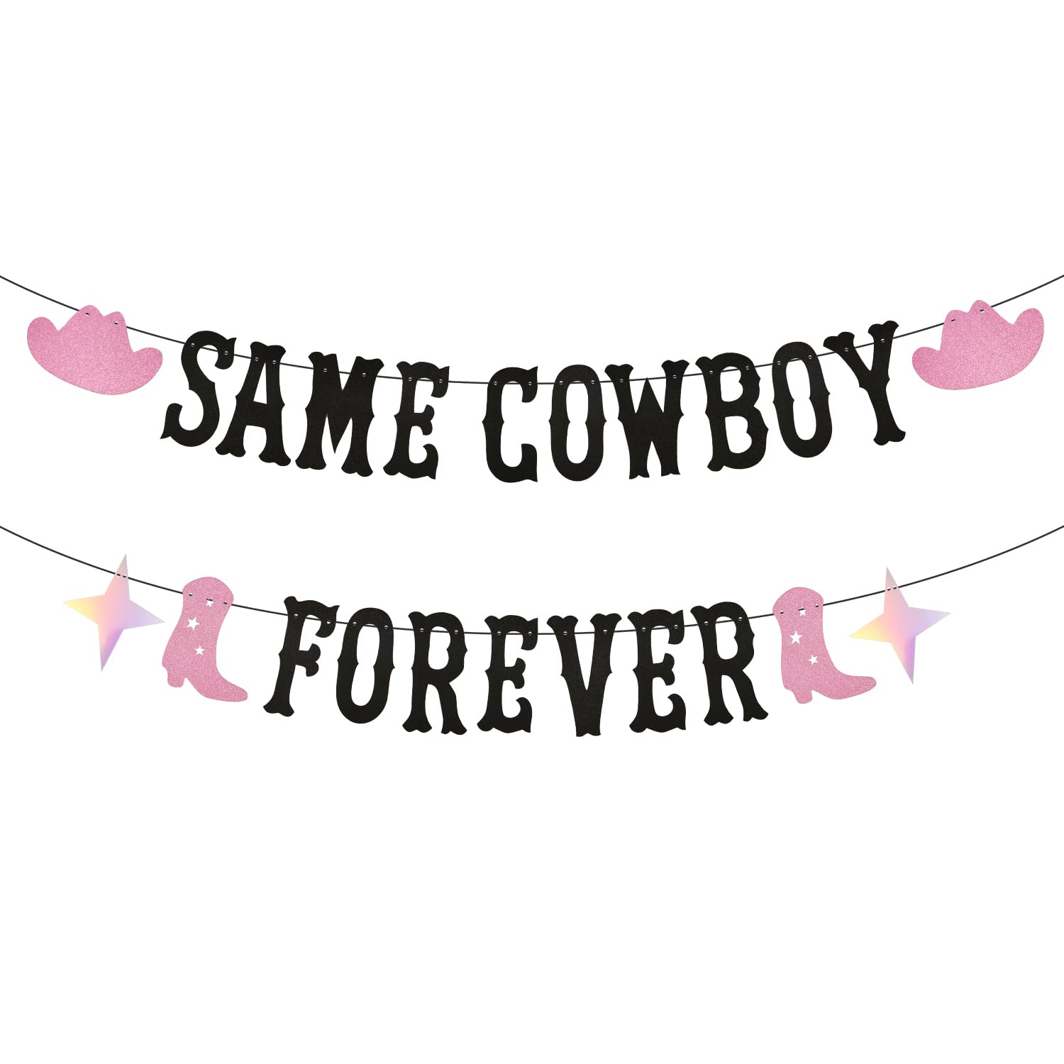 Same Cowboy Forever Western Cowgirl Banner - 9.8ft Long Last Rodeo Hoedown Party Decoration