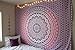 Queen Pink Tapestry Wall Hanging Ombre Wall Tapestry Indian Mandala Tapestry Bohemian Tapestry Hippie Tapestry Psychedelic Tapestry Wall Decor Large Boho Tapestries for Bedroom Dorm Decor