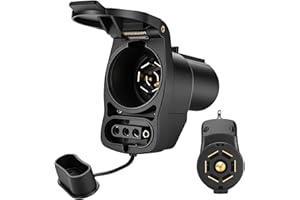 CXTM Multi Tow 7 Blade to 7 Blade and 4 Flat Trailer Adapter 7 and 4 Pin Trailer Connector Adapter Plug and Play Design Dual-