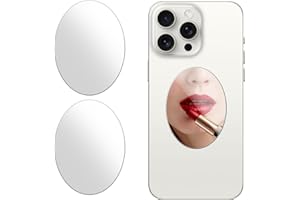 Cavdycidy Special-shaped Mirror Decal for Smartphone，Stick-On Make up Mirror Sticker on Phone Case Back，Special-shaped Mirror Phone Charm （2 Pack ）