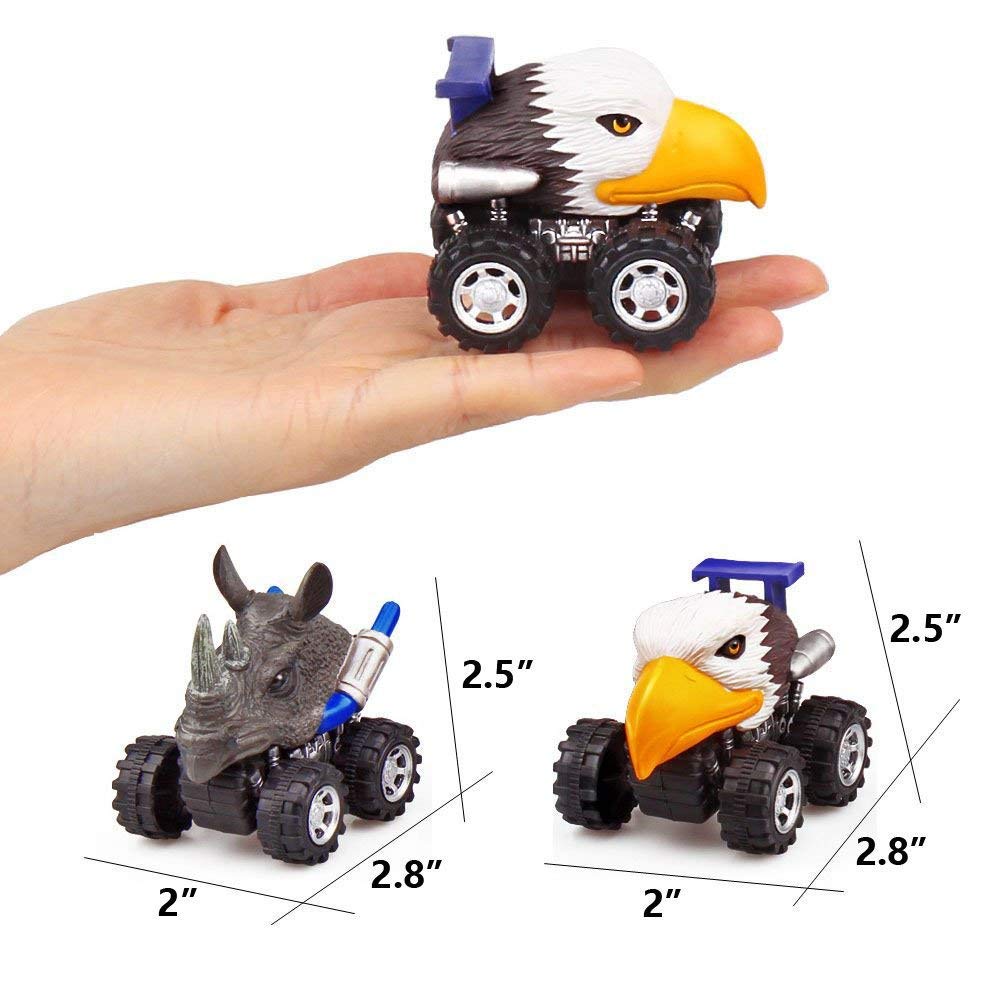 ZHMY Animal Pull back car, 6 PACK 2.8in MINI Animal Model Cars Gift Box 3-12 Year Old Boy and Girl Gifts (Animal01)