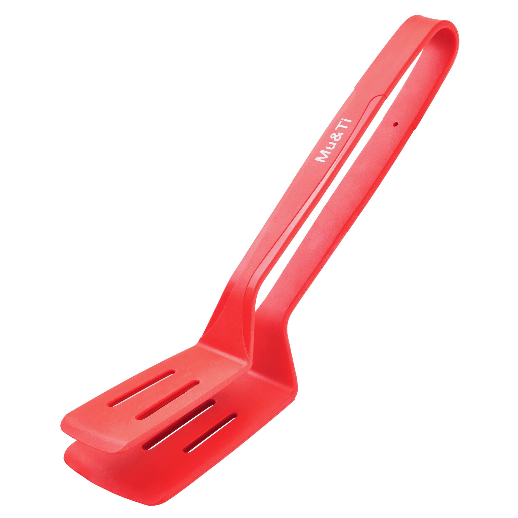 Photo 1 of Mu&Ti Silicone Kitchen Tongs Spatula Tongs for Cooking 11 Inch Barbecue Clamp Spatula for Gripper Bread Clip Fried Steak Clamp Flipping Fish Beefsteak(Red)