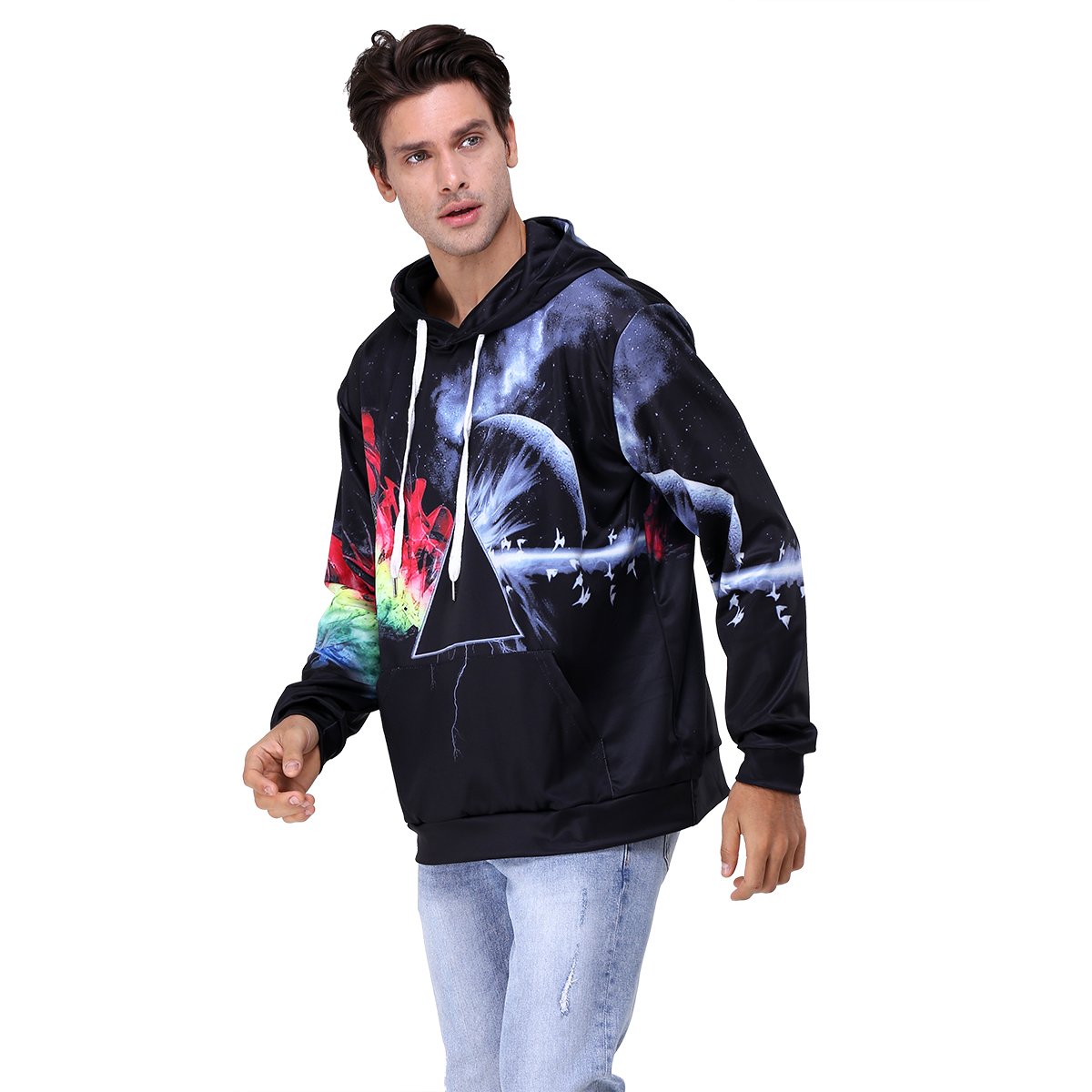 Youvimi Unisex 3d Printed Drawstring Pockets Pullover Sweatshirt Hoodie Hooded Sweatshirt