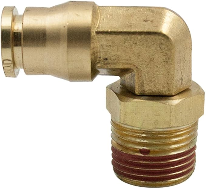 Legines DOT Brass Push in Fitting, Air Brake 90 Degree