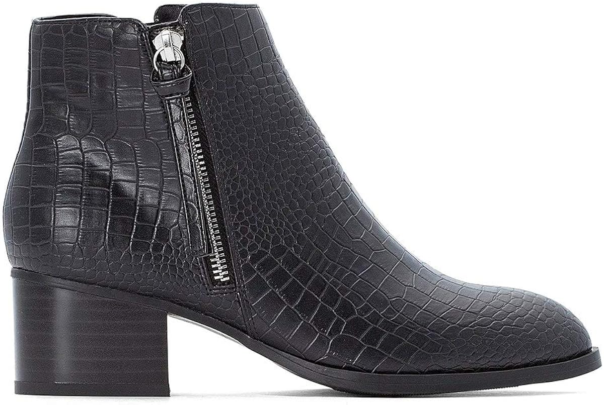 mock croc ankle boots
