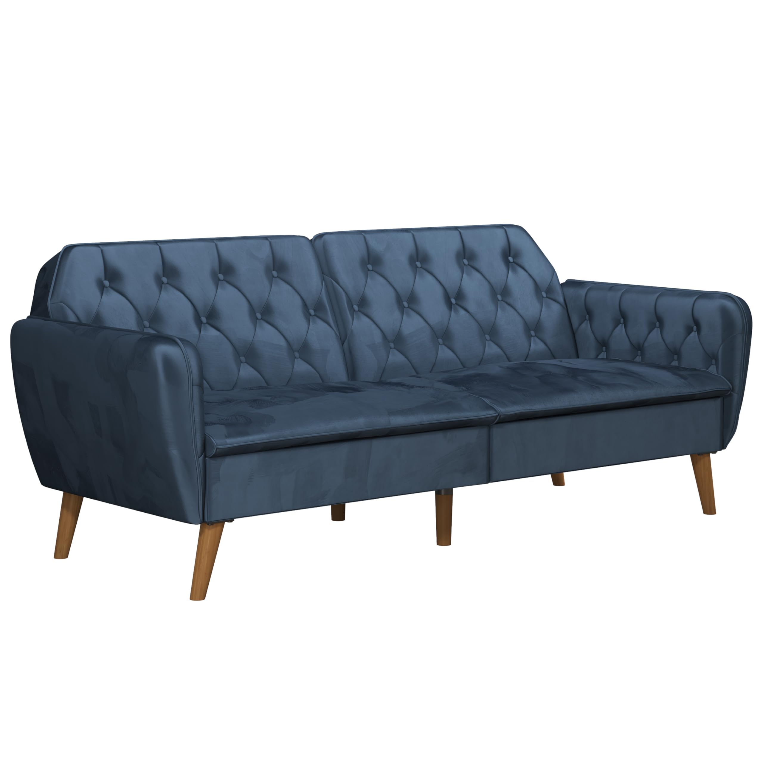 Photo 1 of ***MISSING ARM RESTS** Tallulah Memory Foam Futon, Blue Velvet