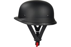 ZJHELM German Half Helmet,Adult Summer Handmade Personality Vintage Casco,Motorcycle Helmet Scooter Cool Helmet for Men and Women