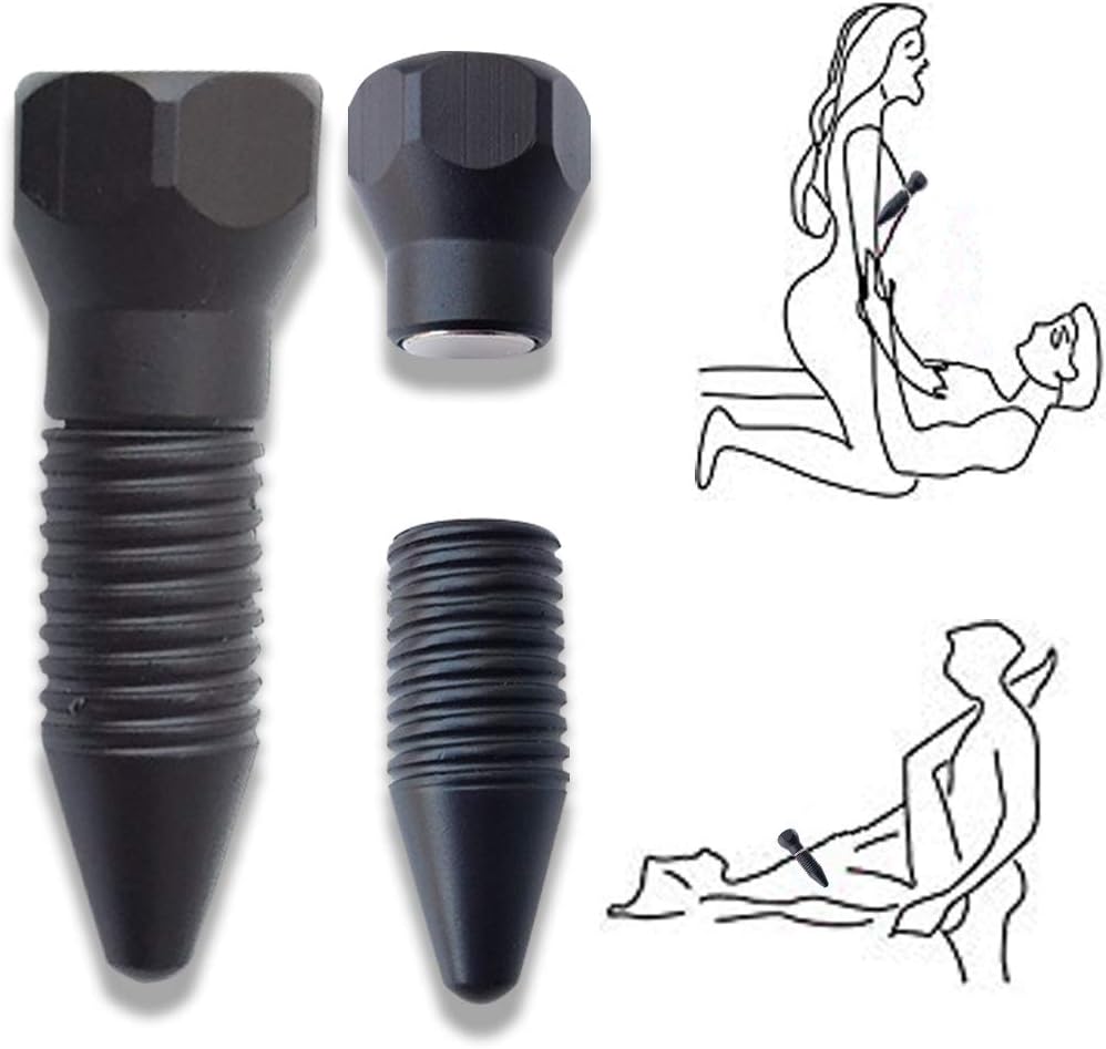Ruimada Mini Compact Screw Strong Magnetic Breast Clip High Quality Metal Aluminum Alloy Woman T-Shirt Happy Toy(2pcs (Pair))