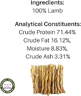 Britten and James 20 Thin Braided Lamb Headskin Sticks for Dogs 280g view 5