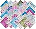 Eleanor Burns CHRISTINE Precut 5-inch Charm Pack Cotton Fabric Quilting Squares Assortment Pink Blue Roses Floral Benartex