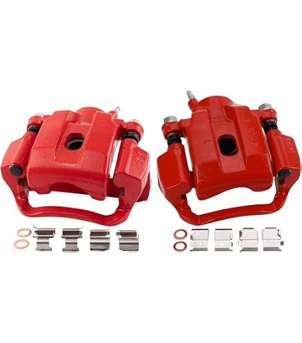 TRQ Front Brake Caliper Set For 2016-2022 Toyota Sequoia & 2016-2021 Tundra – Complete 2-Piece Kit With Hardware