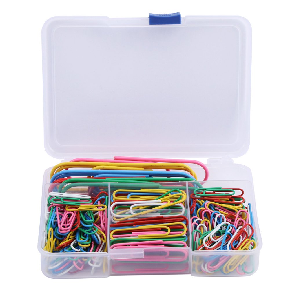 Colored Paper Clips 250Pcs Mix Color Paper Clips Large Metal Clip Student Stationery Office Accessories Paper Clip Holder/Sheet Holder for Files, Papers, Office Supply