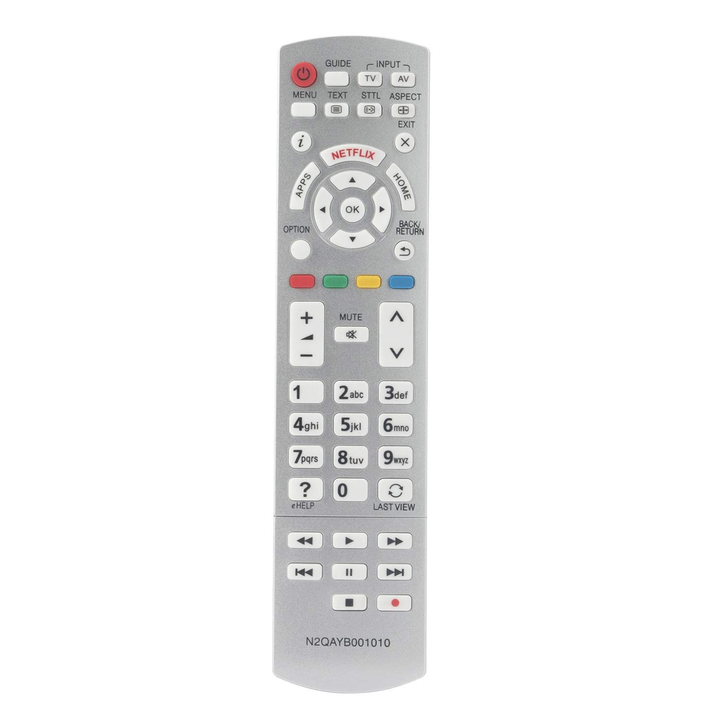 VINABTY N2QAYB001010 N2QAYB001011 Remote Control Replacement for Panasonic VIERA TX-32DS500E TX-32DS600E TX-40CX680E TX-40CX700E TX-40CXE720 TX-40DS630E TX-40DX653E TX-40DX700E TX-40CS620E