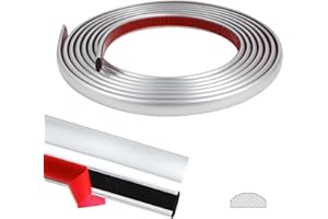 Yipscazo 10 Feet Peel and Stick Backsplash Trim,Flexible Self-Adhesive Liner for Wall Tile Edges,Backsplash Tiles,Borders,Mirrior Frame (Silvery)