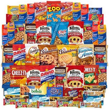 Natural Healthy Snacks Care Package - Cookies and Candies Snack Variety Pack Bulk Sampler Assortment, Mixed Snack Box & Variety Snacks Gift Box, (50 Count)