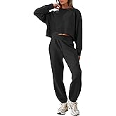ANRABESS Womens 2 Piece Outfits Lounge Sets Cropped Sweatshirt Joggers Fashion Sweatsuit Sweat Set 2025 Winter Travel Outfits
