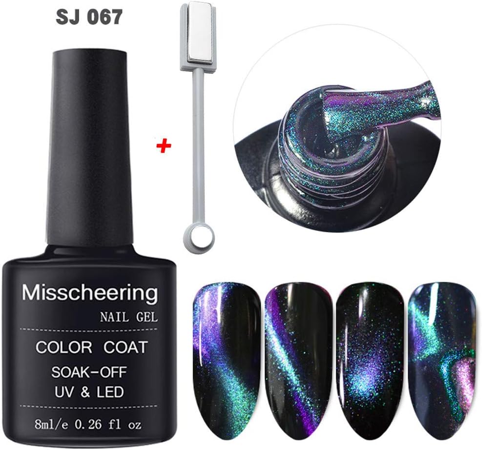 Joykith Starry Gel Nail Polish - Nail Glue 5D Nail Gel Magnet Magic Cat Eye Gel Nail Art UV LED Gel with Magnet Slice, Easy and Quick to Create Beautiful Nail for Long-Lasting Magic