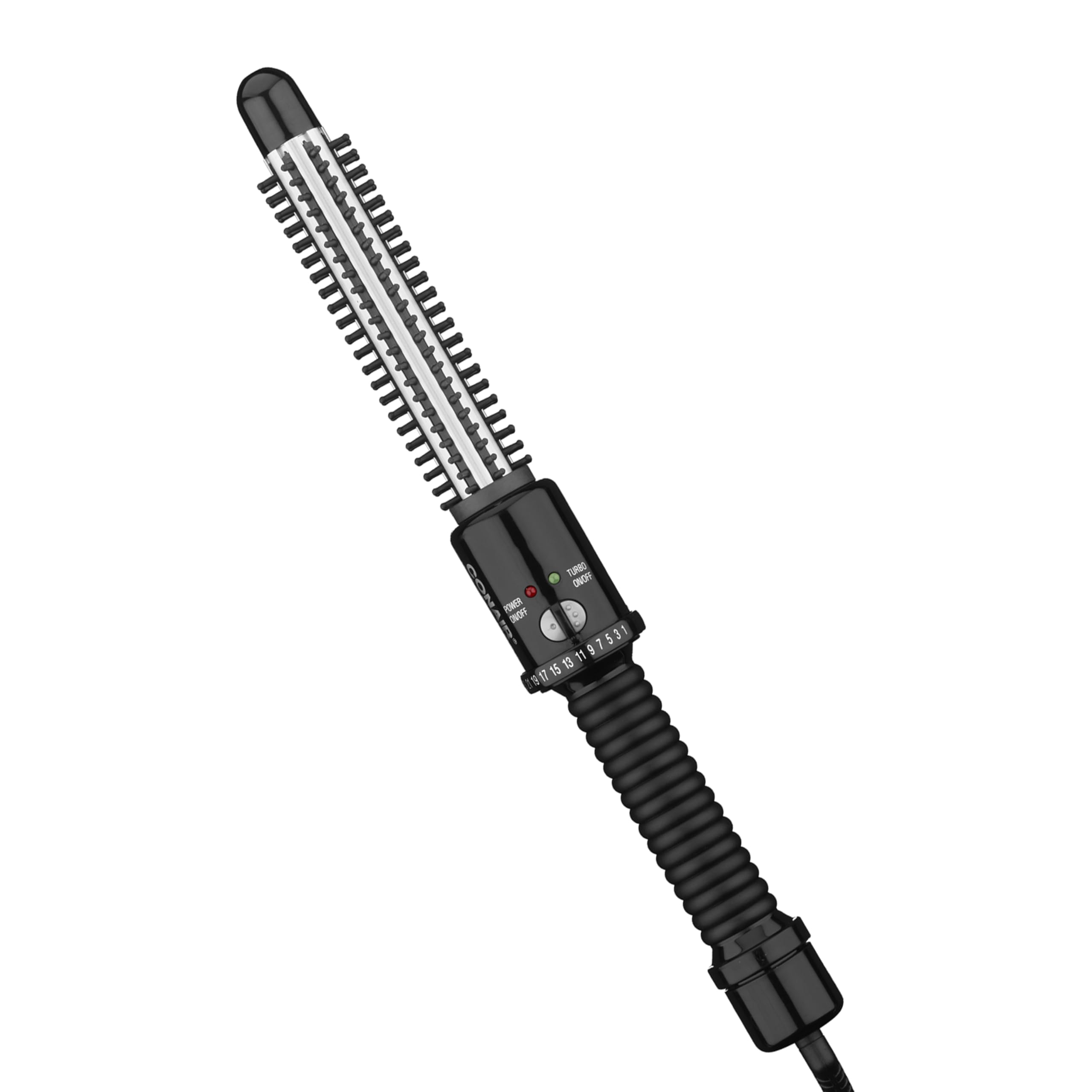 Photo 1 of Conair Instant Heat Curling Iron Brush, 3/4-Inch Barrel Curling Brush for Short Hair, 30-Second Heat-Up with 25 Heat Settings for All Hair Types, Black