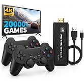 Retro Gaming Console 4K HDMI for TV, 20000 Games &amp; 23 Emulators | 64G, Plug &amp; Play HDMI Retro Stick with Wireless Controllers for TV