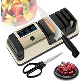 5-in-1 Electric Knife Sharpener for Kitchen Knives-Scissor Sharpener | 3-Speed &amp; 100% Diamond Abrasives-Quickly Sharpening for Straight, Serrated, Cleaver Knives, Kitchen Gifts for Women