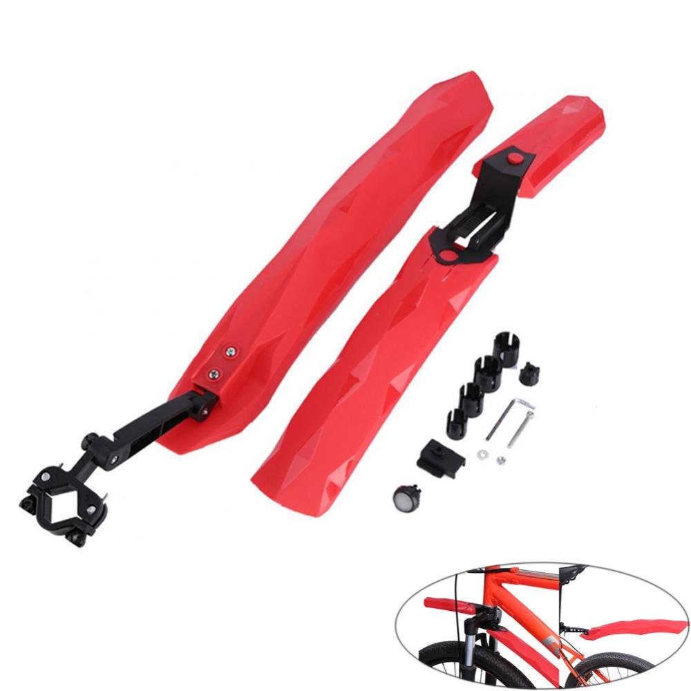 ycle Fenders Set Front Rear Mudguard Road Mountain Bike Mud Guard Set Cycling Tyre Tire Mudguard with LED Taillight (Red)