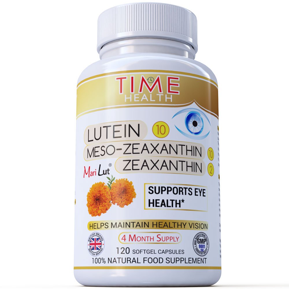 Time Health Premium MariLut Eye Formula โ 10mg Lutein โ 10mg Meso-Zeaxanthin โ 2mg Zeaxanthin โ Optimal Dose โ Eyes and Vision Support โ 4 Month Supply โ 120 Softgels โ Zero Additives (120 Softgel Bottle)