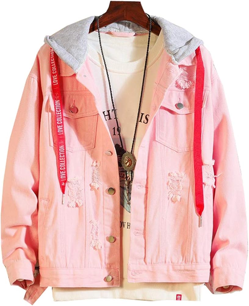 pink ripped hoodie