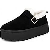 baobeijiadao Women’s Platform Mini Boots Slip On Faux Fur Slippers Anti-slip Warm Winter Shoes for Women Outdoor Indoor