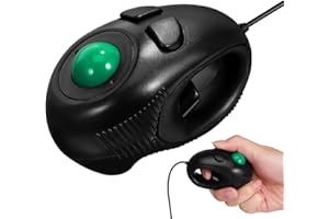 KALLORY Portable Mini Trackball Mouse USB Powered Handheld 4D Roller Ball with Thumb Control and 3 Buttons for Laptop and Des