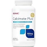 GNC Calcimate Plus 800mg, Supports Strong Bones, 240 Caplets, 60 Servings | Combines Calcium, Magnesium and Vitamin D3 to Support Strong Bones, Heart, Muscle and Nerve Function, Gluten-Free