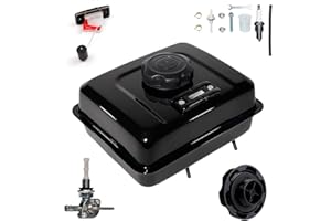 JMCHstore 1 Gallon Gas Fuel Tank W/ Fuel Gauge & Petcock for Predator 212 Hemi Engine, Coleman CT200U BT200X 196cc Mini bike, Baja warrior MB200, 200cc Go kart Parts, Honda GX160 GX200 Motor