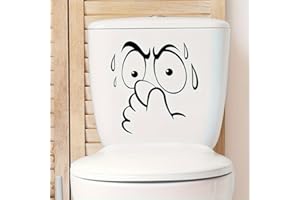 2pcs Toilet Lid Decals, Abstract Humorous Animal Print Bathroom Stickers, Self-Adhesive Removable Reusable Decor for Ceramic 