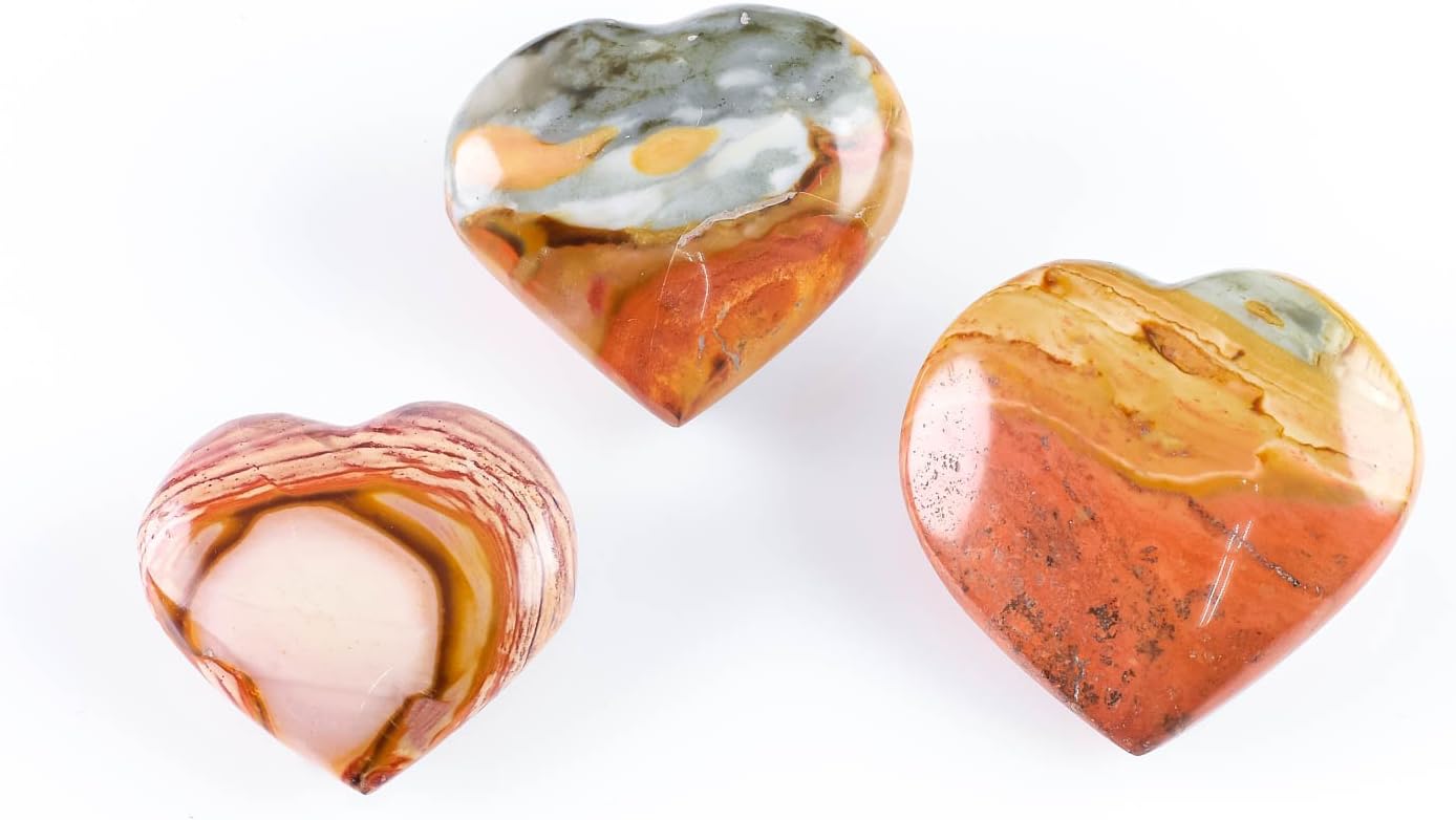 Jasper Polychrome Heart - One Genuine Natural Jasper Gemstone, Crystals and Healing Stones E0753