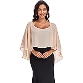 Pukguro Sheer Shawls and Wraps for Evening Dresses Chiffon Capes for Women Soft Wedding Cover Up