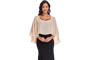 Pukguro Sheer Shawls and Wraps for Evening Dresses Chiffon Capes for Women Soft Wedding Cover Up