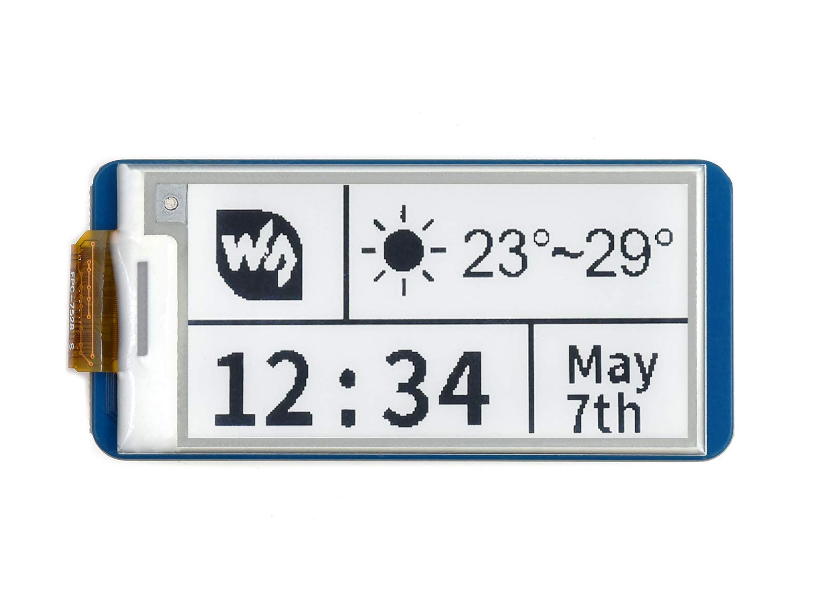 Waveshare 2.13inch E-Paper E-Ink Display Module For Raspberry Pi Pico 250×122 Pixels Black/White SPI Interface Support Full and Partial Refresh