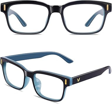 Amazon.com: CGID CY12 lentes de bloqueo celestes, antibrillo contra el  cansancio ocular y el dolor de cabeza, lentes de seguridad para computadora  y teléfono, marco rectangular negro vintage, lentes amarillos: Computers \u0026