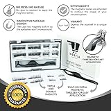 Inertia Co. - Premium Dual and Triple Magnetic Eyelashes with NEW Magnetic-Applicator Tweezer (8-set) - Reusable and Easy to Apply Magnetic Lashes