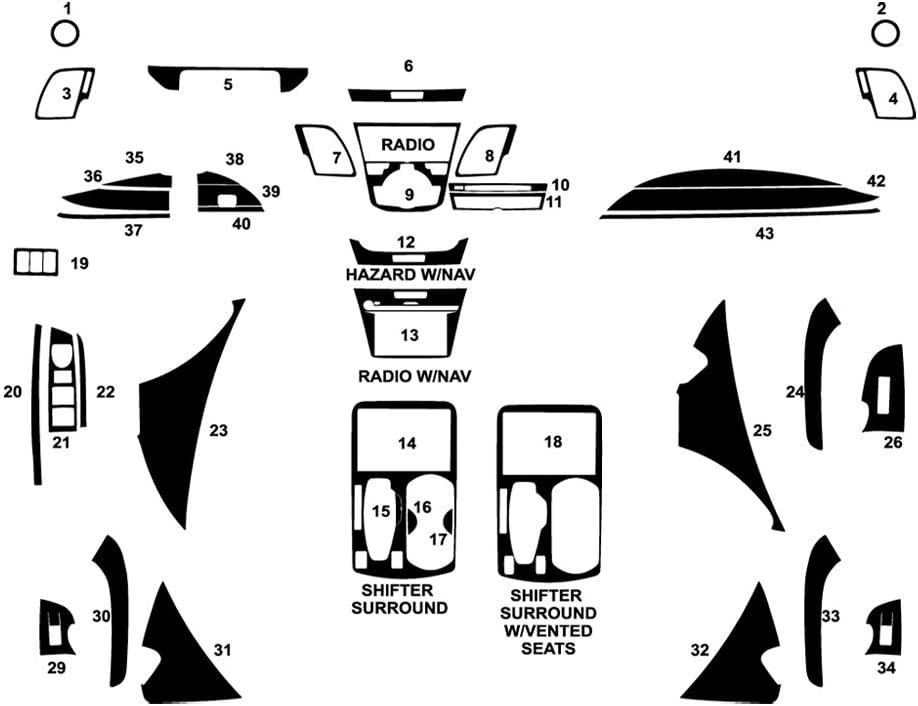 Rvinyl Rdash Dash Kit Decal Trim for Acura RDX 2016-2019 - Wood Grain (Oak Blonde)
