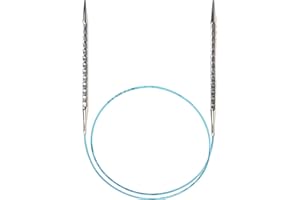 skacel by addi Circular Knitting Needles, 40 Inch (100 cm) Rocket 2 (Squared) Round Brass Knitting Needle Pair with Nylon Cor